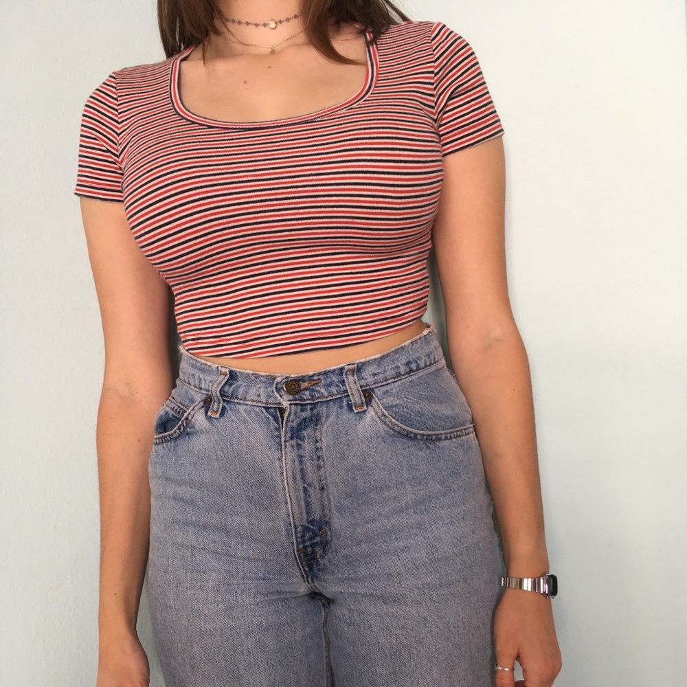 Cropped striped shirt